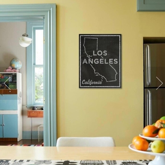 John Golden Map of Los Angeles, California Dated 2/5/15 on Wood Black and Grey - Picture 3 of 9